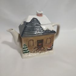 Vintage Porcelain Teapot 8-in Tall