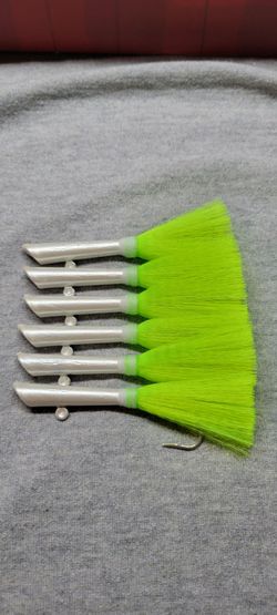 1oz White/green Sidewinder Saltwater Jig