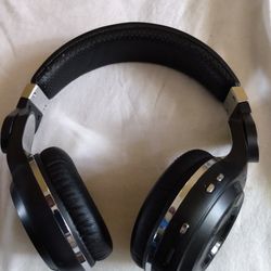 BLUEDIO TURBINE HT WIRELESS BLUETOOTH WIFI HEADPHONES STEREO MIC. BLACK GOOD SOUND