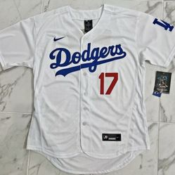 Dodgers Ohtani White Jersey Fully Stitched For Men