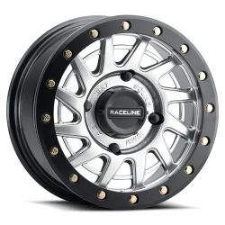 Raceline A12SB Beadlock 15x7 4x137 10mm Hyper Silver 4pv Utv Wheels