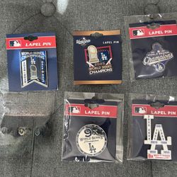 2025 Dodgers World Series 5 Pin Lot Set