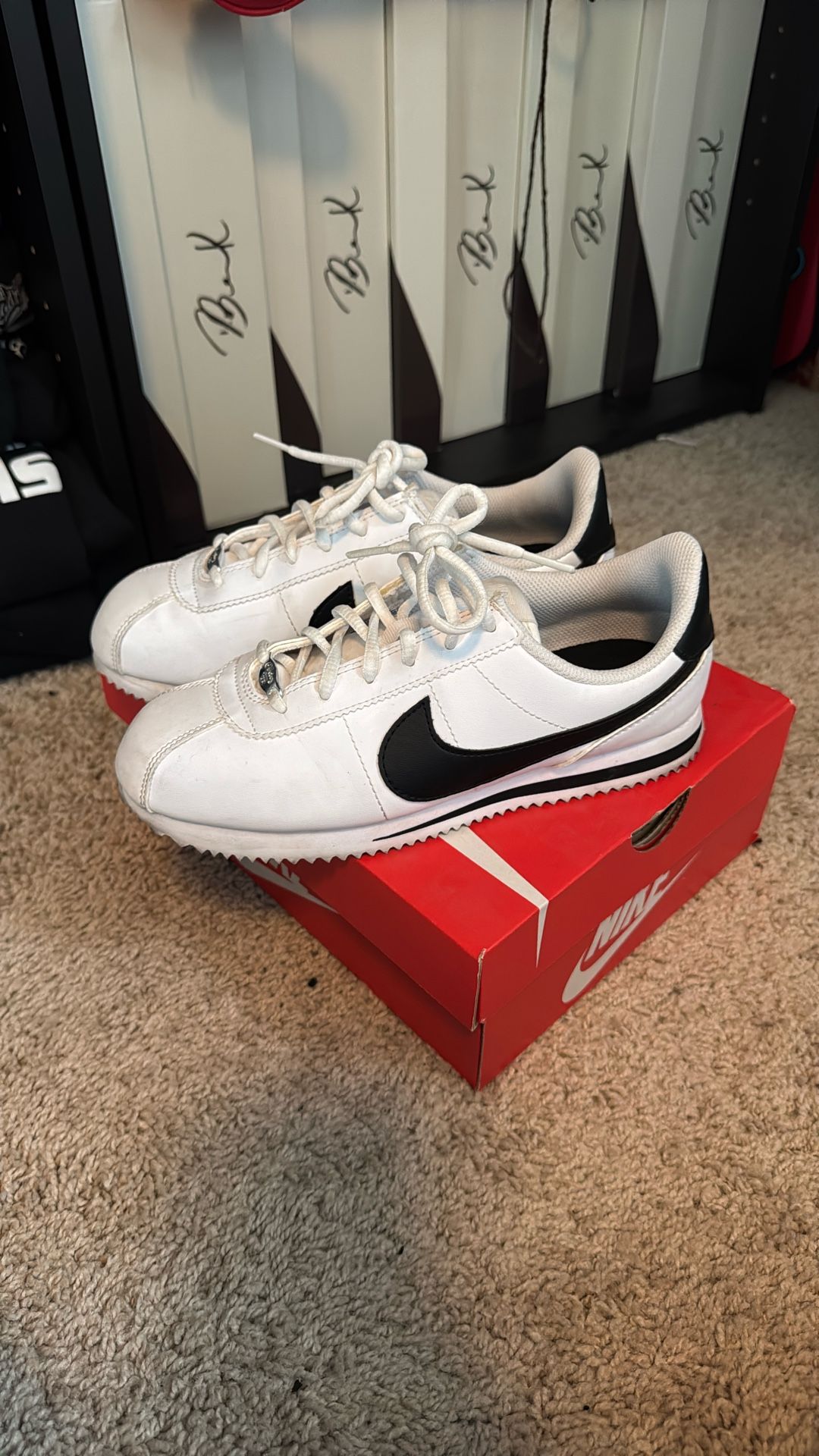 Cortez White Kids Shoe Size 6.5y