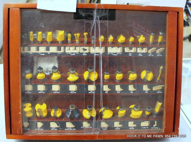 Mastergrip 36 Piece Router Bit Set, Reduce Friction Coating, With Case