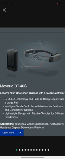 Epson Moverio BT-40S Smart Glasses
