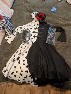 Girls size 9 10 cruella deville complete costume Halloween costume girls