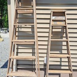 8 Ft And 6 Ft Keller Wooden Ladders 