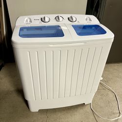 Like New Costway Portable Mini Compact Twin Tub 20lb Washing Machine Washer Spin Dryer