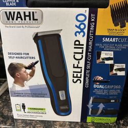 NEW Wahl Self-Clip 360 Cordless Electric Hair Clippers Set w Case