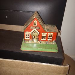 Antique Tin School House Bank