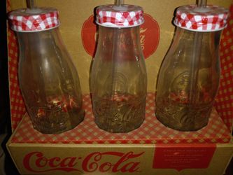 Coca-Cola 6-Piece Glass Milk Bottle Set