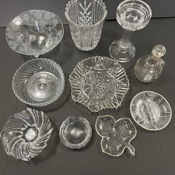 Vintage Crystal & Glass (All 10 Pieces For $25, Comes To $2.50 Per Piece) (Read Description Below)