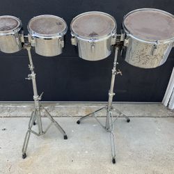 Vintage 70s Pearl Fiberglass Concert Toms 6-8-10-12” with Stands 
