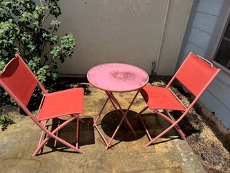 Pink chair and table set