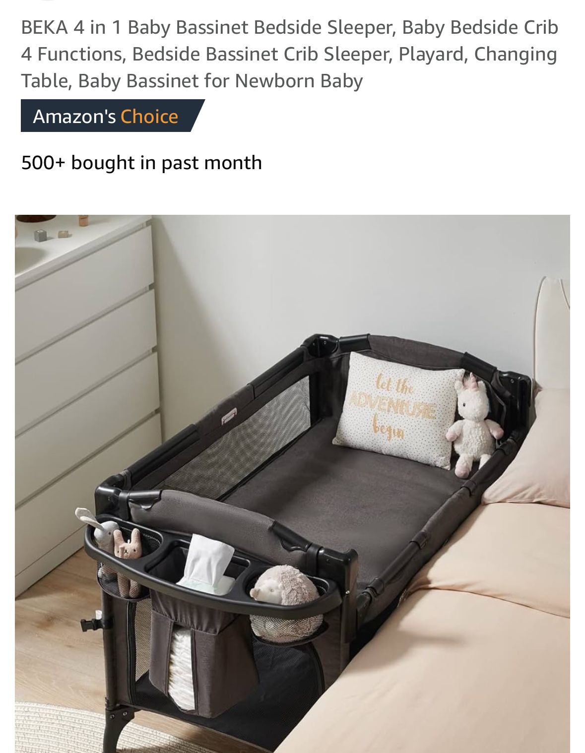 BEKA 4 in 1 Baby Bassinet Bedside Sleeper, Pack N Play , Baby Crib