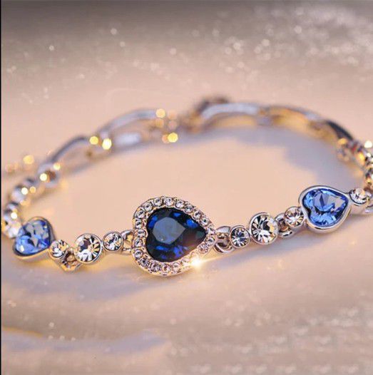 Bracelet Blue And Silver Color 