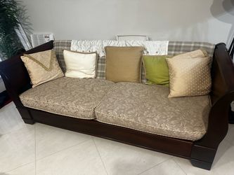 Couch with pillows and covers!