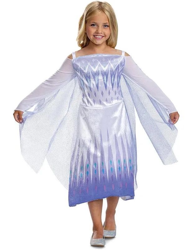 Disney Frozen Elsa Costume for Girls, Classic Dress and Cape Outfit.