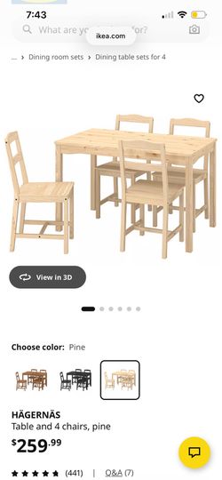 🪑 IKEA HÄGERNÄS Table + 4 Chairs — Antique Stain Pine