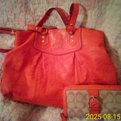 COACH Peyton sateen handbag  W/ COACH wallet