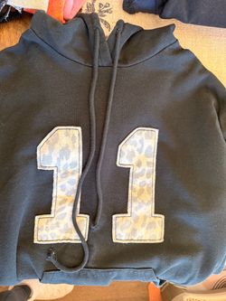 Black Hoodie with Leopard Print Number 11