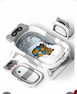 AVIDOR Baby Bathtub,Collapsible Bathtub For Newborn To Toddler,Durable Essential Infant Bath Tub,Portable Travel Baby Tub With Soft Cushion,No-Slip Ha
