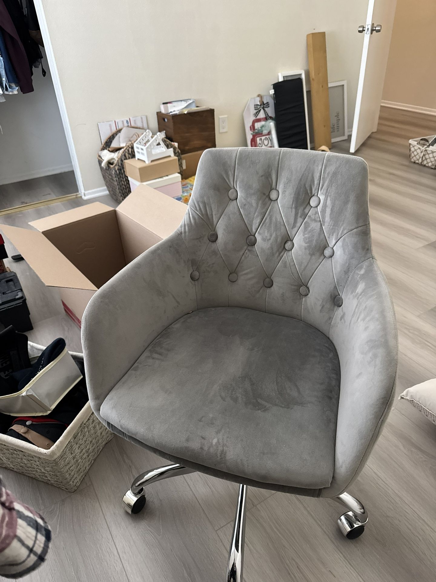 Desk Chair | Gray Velvet