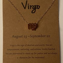 Fashion Gold Plate Virgo Pendant Necklace 