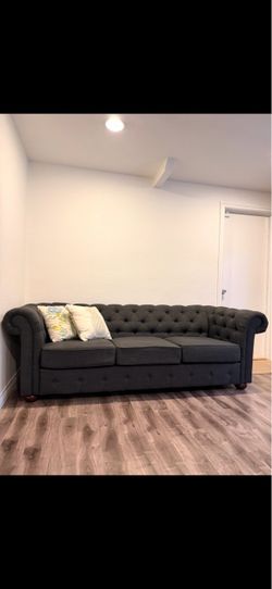 Dark Gray Chesterfield Tufted Sofa