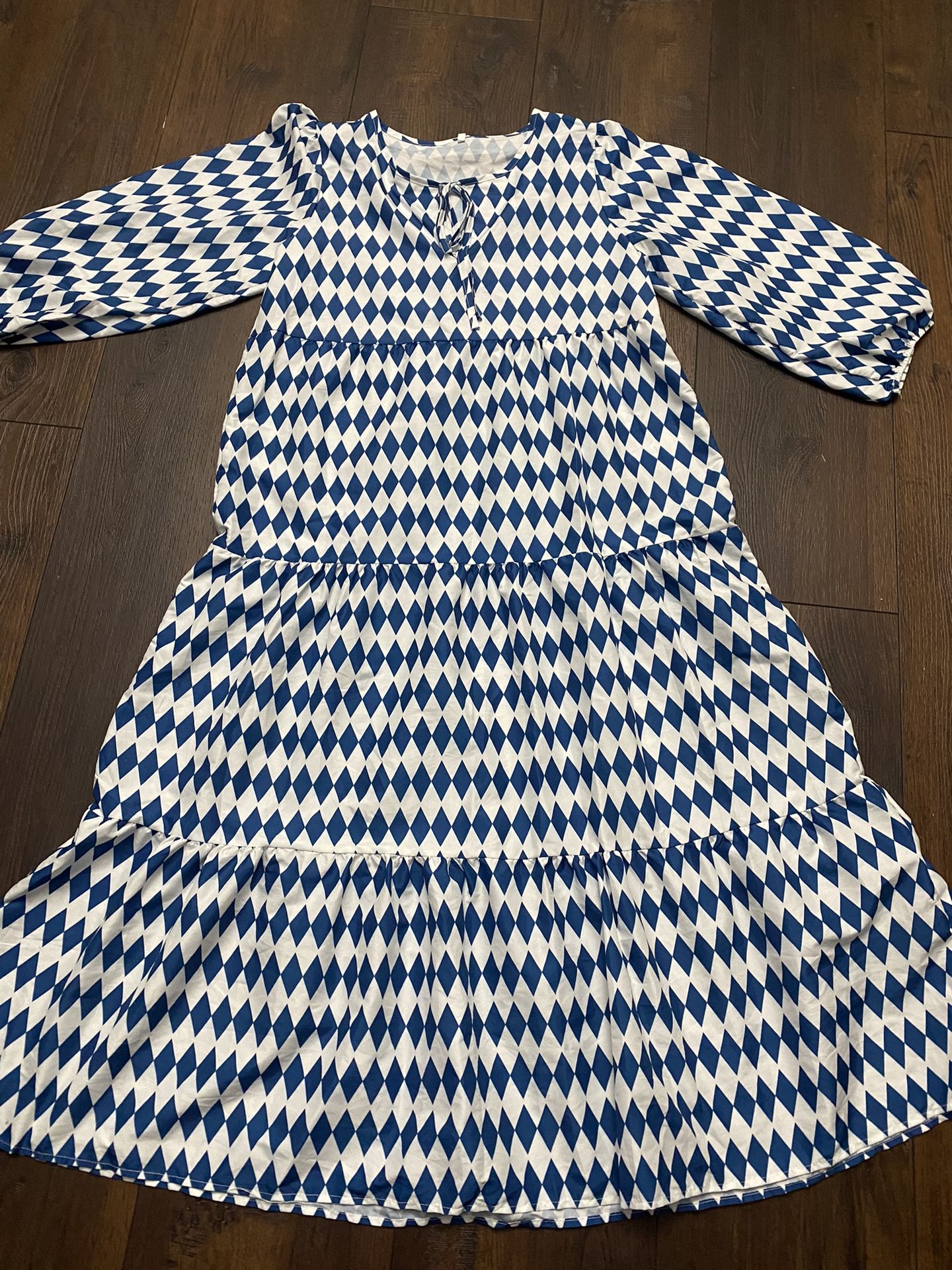 Womans Blue And White Dress Size Medium #18