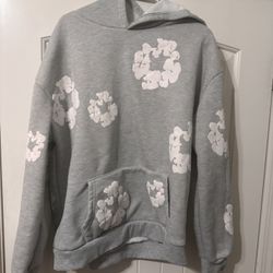 grat denim tear hoodie