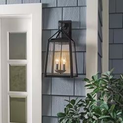 Black Outdoor Wall Lantern Light – Blakely 2-Light Exterior Sconce (3 Available)
