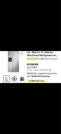 LG Side-by-Side Stainless Steel Refrigerator 800