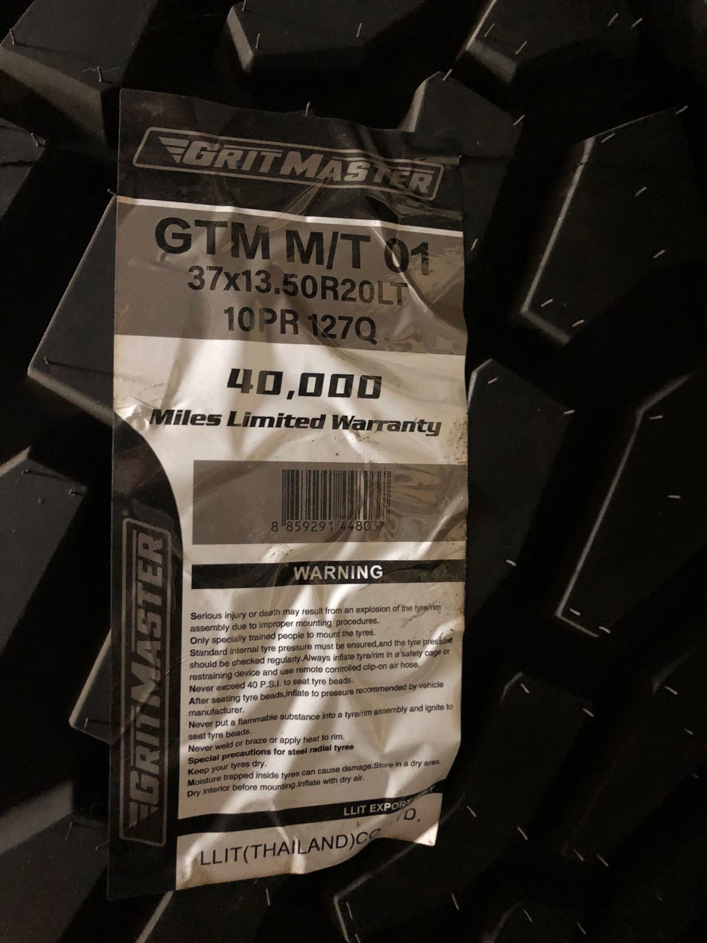 Brand New Tires (1) Grit Master GTM MT/01 (37x13.50R20) (Single) ($239)