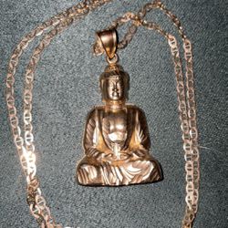 Buddha Pendant & 14k Chain