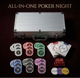 HEITOK 300-Piece 11.5g Poker Chip Set with Denominations for Texas Hold'em
