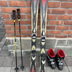 Kids skis 120 ROSSIGNOL/256mm Boots/2 Helmets/poles/