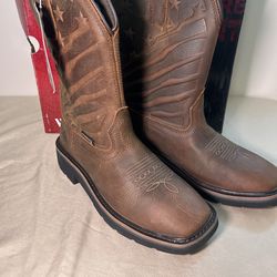 Wolverine Rancher Flag LX Boots Mens 7.5M Brown Waterproof Western Work Boots New