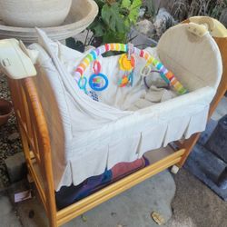 Real Wood Bassinet And Changing Table
