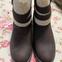 katliu Women Cute Warm Boots Chunky Mid Heel Round Toe Winter Snow Ankle Booties
