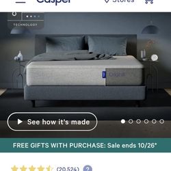 Casper Full Mattress Bed. Send Offer Right Now