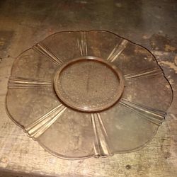 Pink American Sweetheart 12 Inch Salver Depression Glass Mint