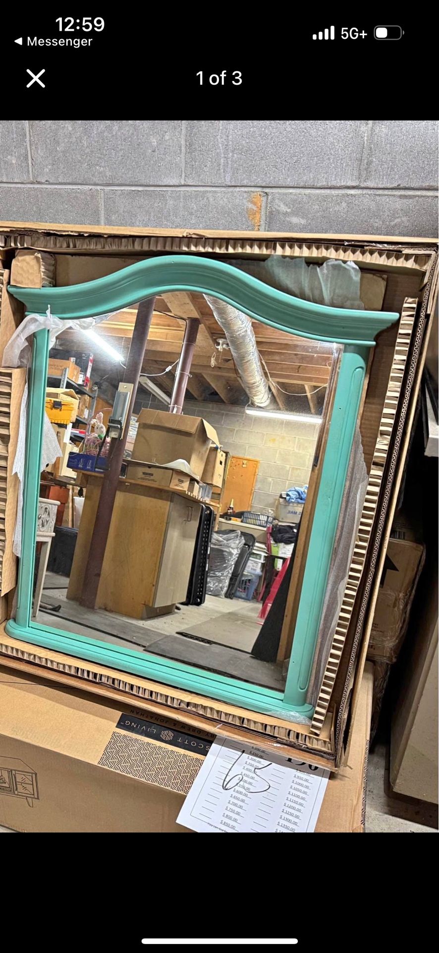 Provence 28in Hanging Teal Wall Mirror