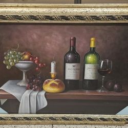 Wine Bottles Oil Painting Gorgeous 24x36 