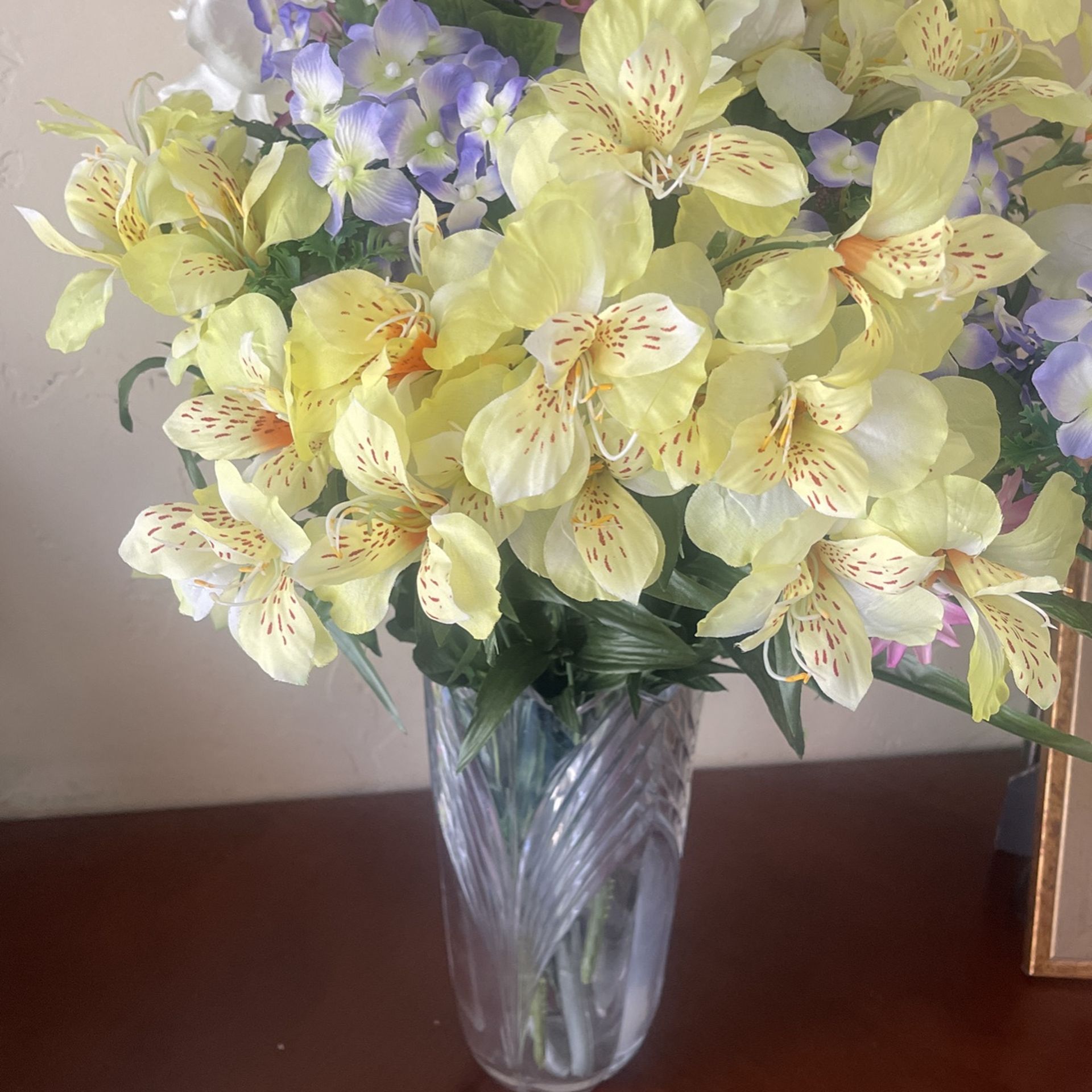 Spring Faux Flowers In Vase