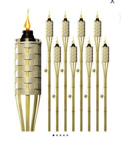 SORBUS - 5ft Tall Bamboo Torches. Pack Of 8