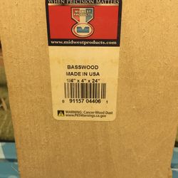 Midwest Basswood wood 1/4" x 4" x 24in (1)pc.