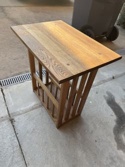 Side Table With Magazine/Book Holder