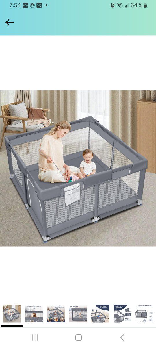 Playpen  Fence  For  Baby's  50x50 Inches Dark  Grey