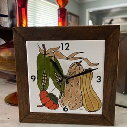  Mid Century Modern Vegtable Wall Ceramic Clock 